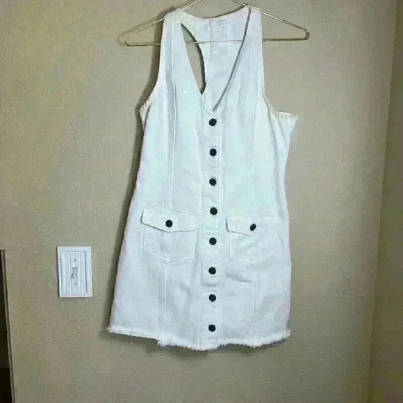 Sade & Sage white jean button down dress size small - Picture 1 of 5